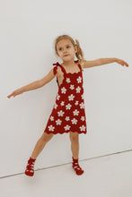 Load image into Gallery viewer, Red Posy Shoulder Tie Knit Dress