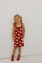 Load image into Gallery viewer, Red Posy Shoulder Tie Knit Dress
