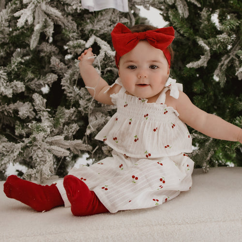 Cherry Set, Topknot & Sock Bundle
