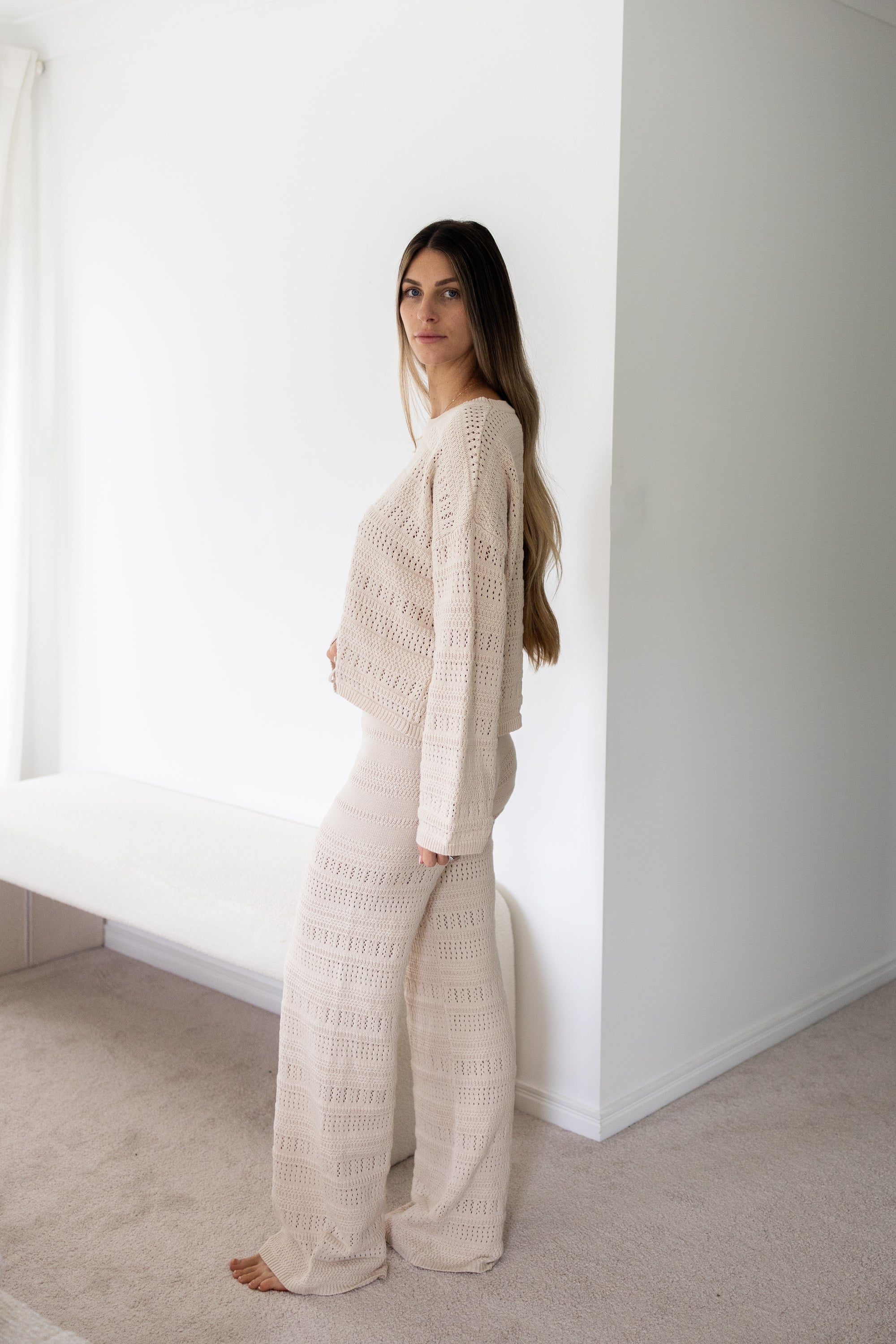 Ladies Knit Top - Vanilla Latte