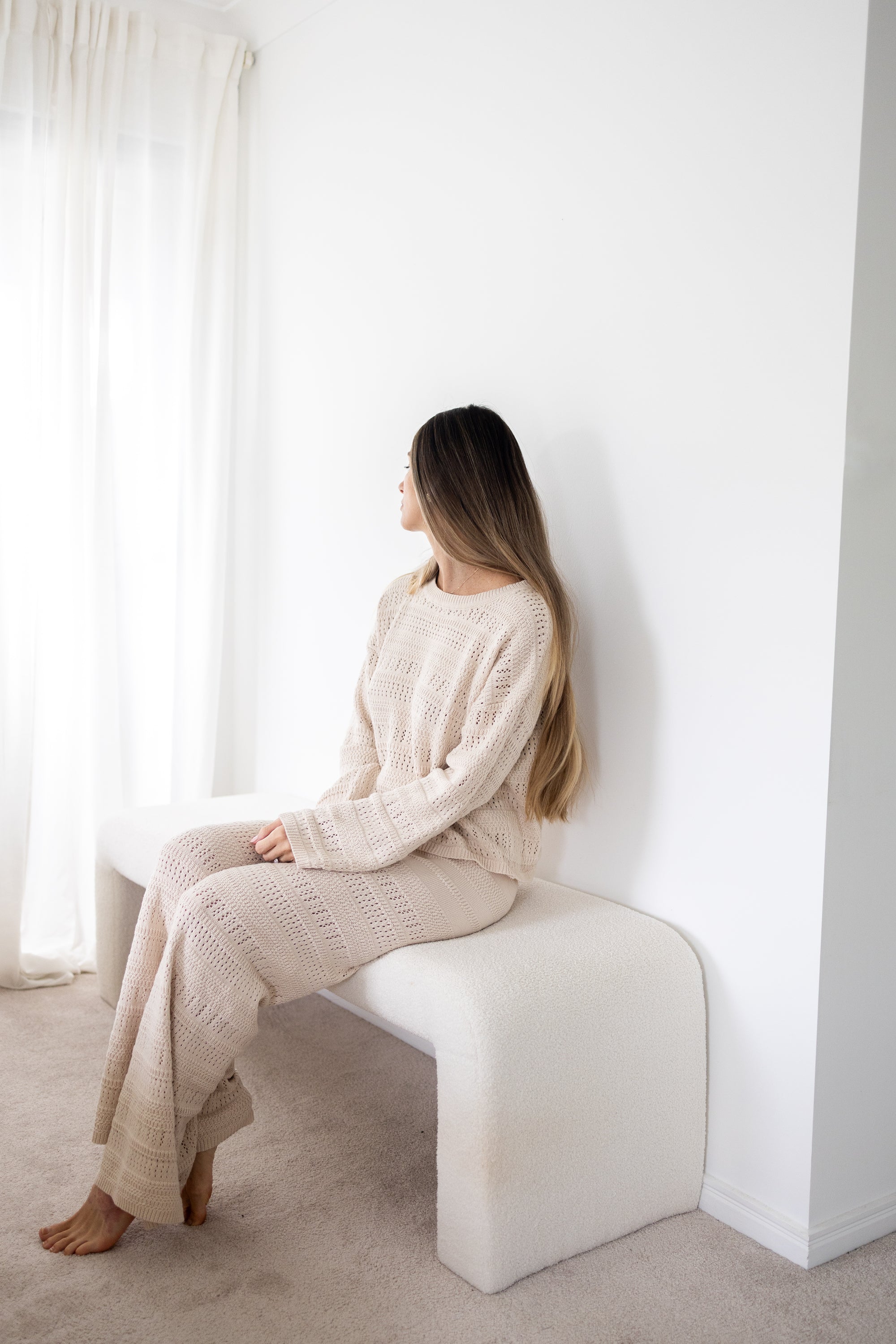 Ladies Knit Pants - Vanilla Latte
