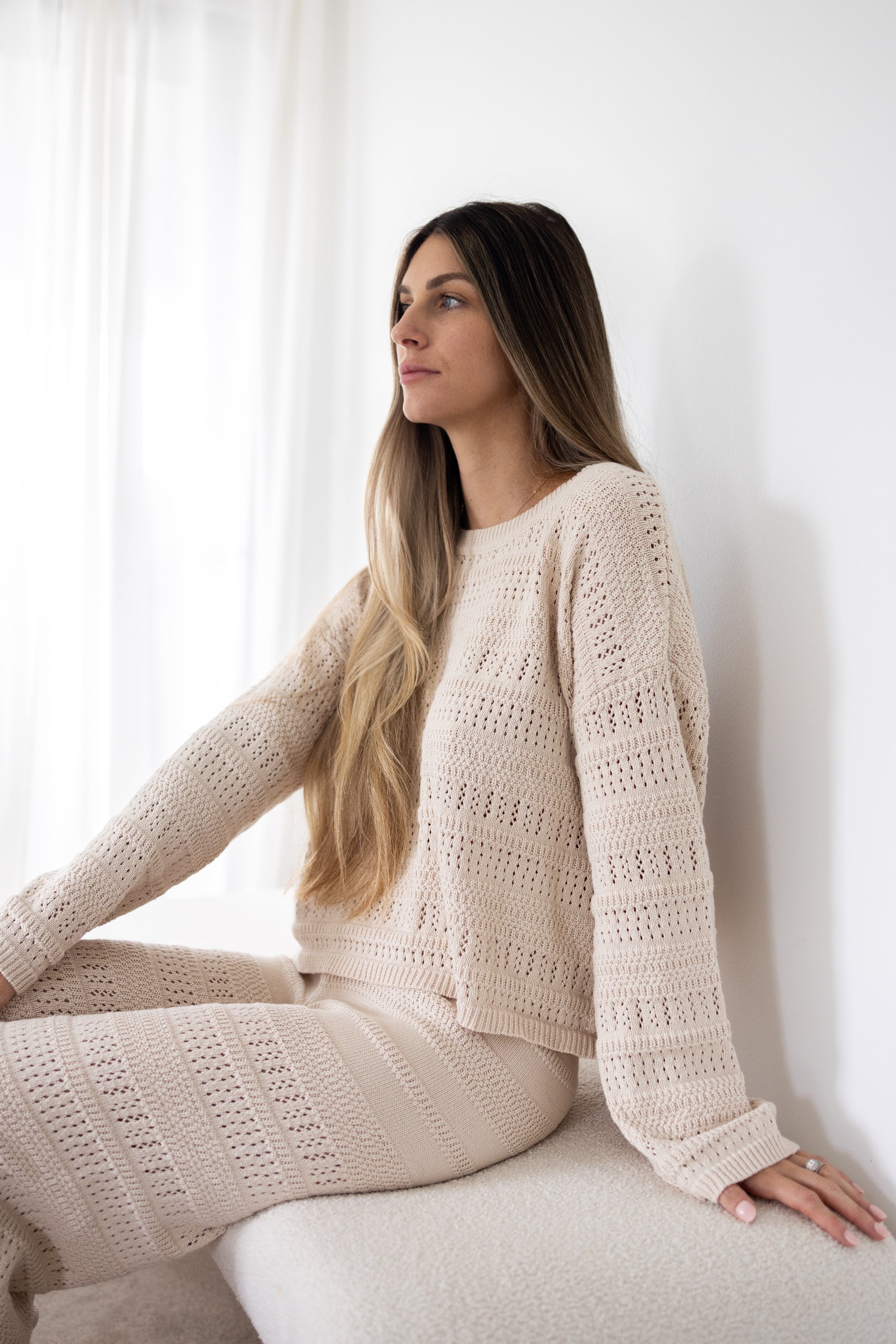 Ladies Knit Top - Vanilla Latte