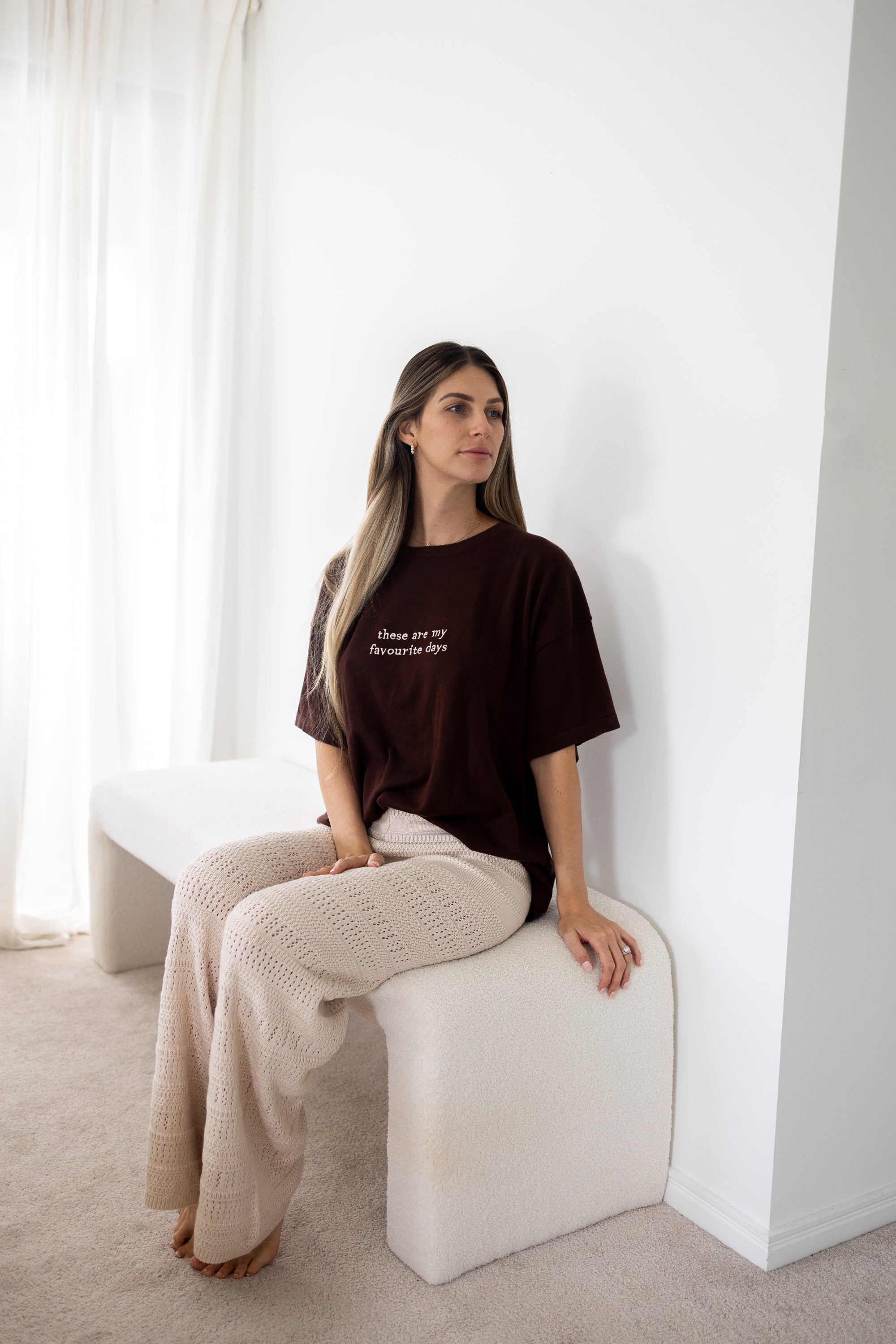 Ladies Knit Pants - Vanilla Latte