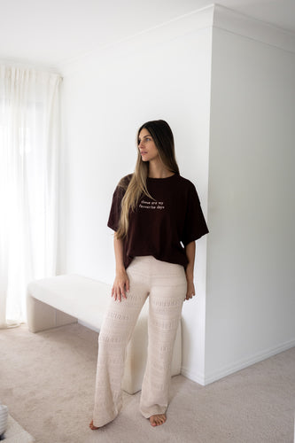 Ladies 'Favourite Days' Tee (Espresso) and Knit Pants (Vanilla Latte) Bundle
