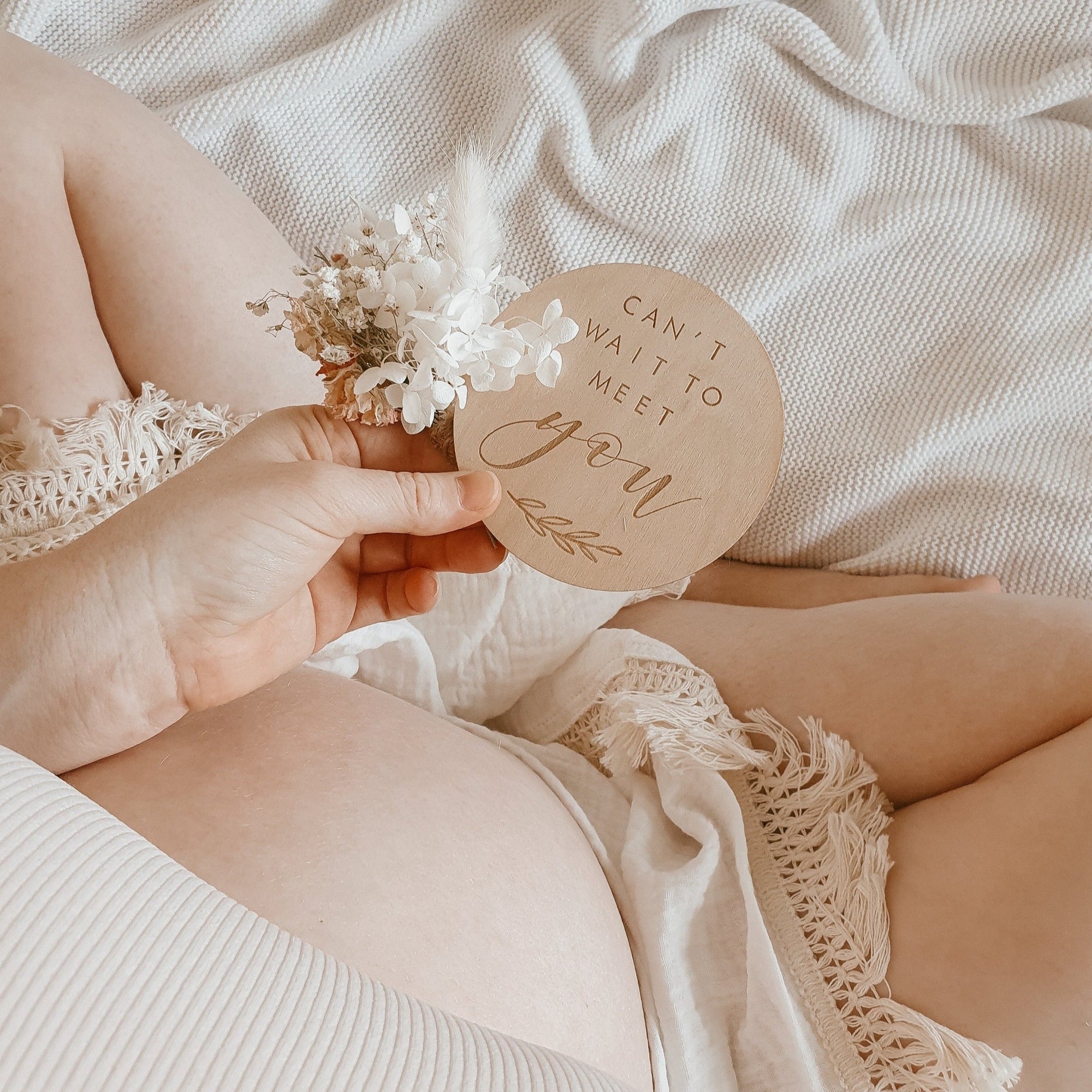 Engraved Wooden Pregnancy Milestone Collection - Set of 14 - 10cm