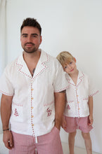 Load image into Gallery viewer, Kid&#39;s Embroidered Christmas Button Down - Red
