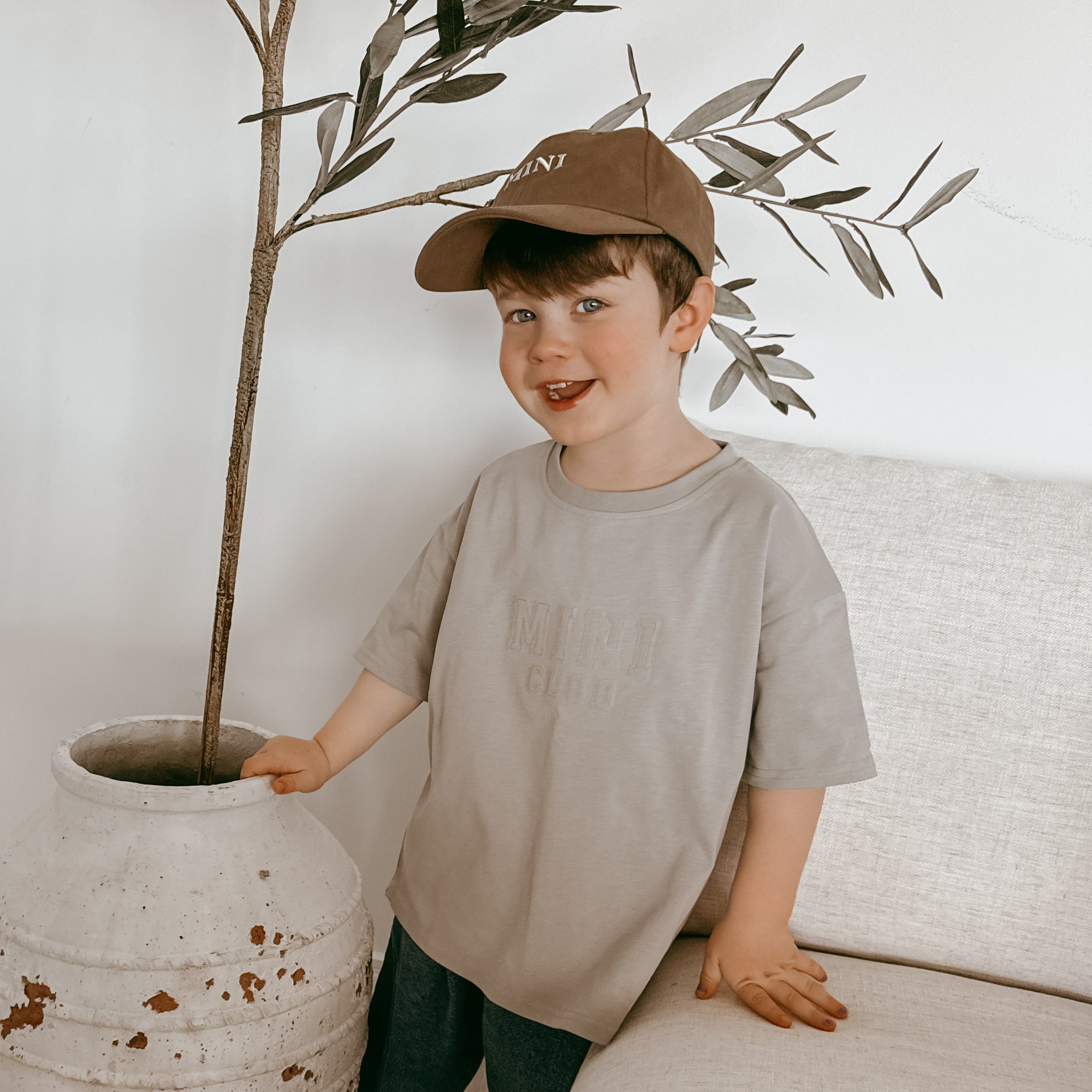 Kids 'Mini Club' Oversized Tee - Sea Salt