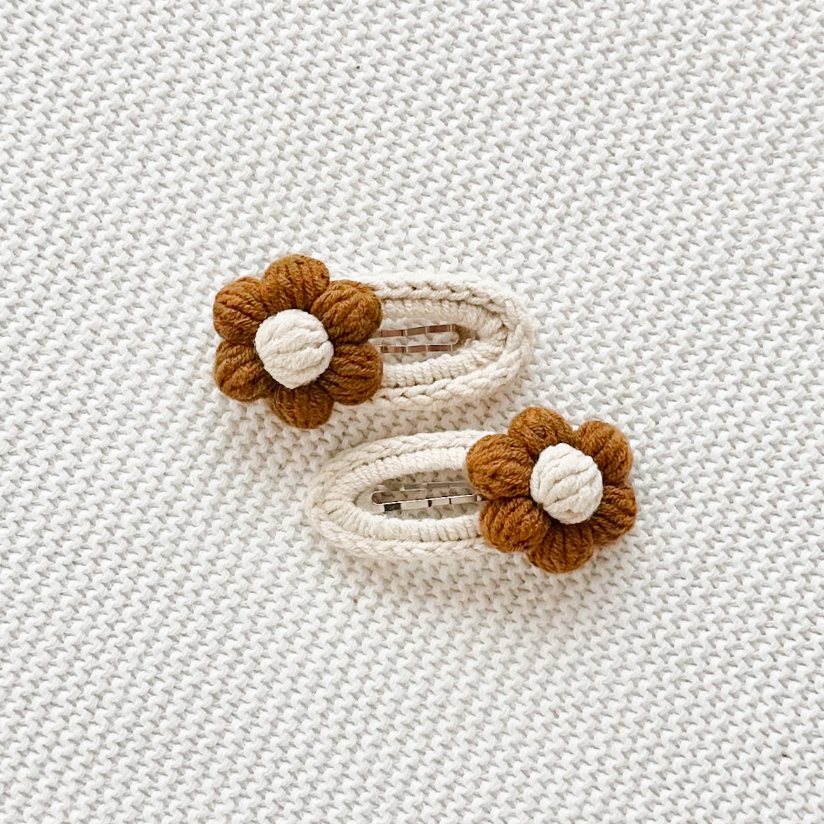Daisy Crochet Hair Clip - Set of 2