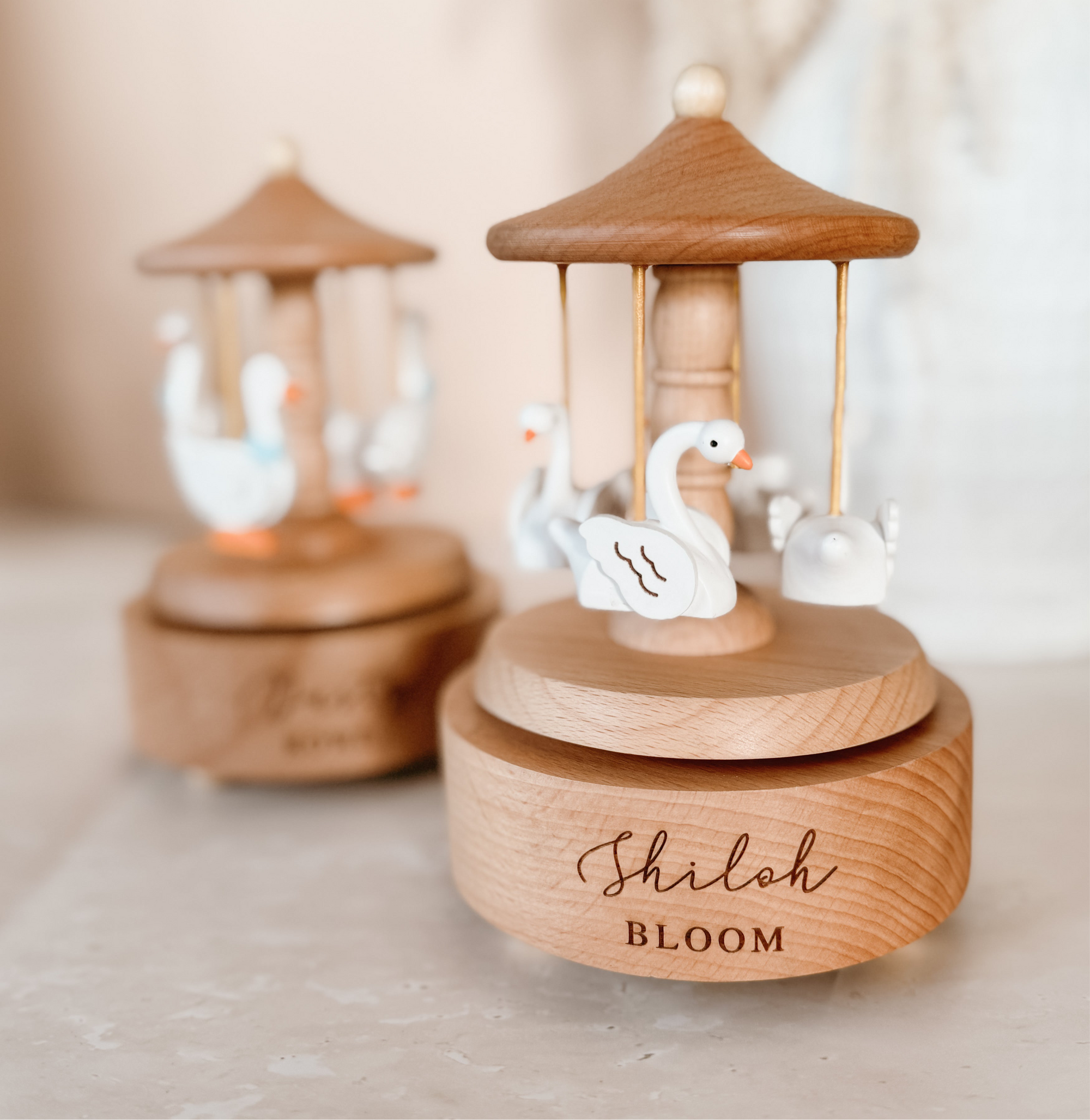Heirloom Wooden Musical Carousel - Goose