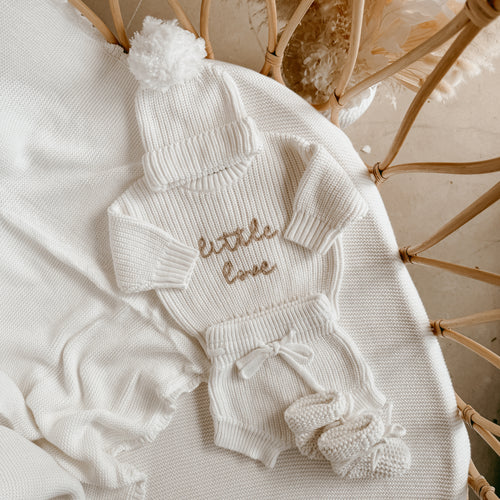 Mini Knit 'Little Love' Sweater Bundle - Milk