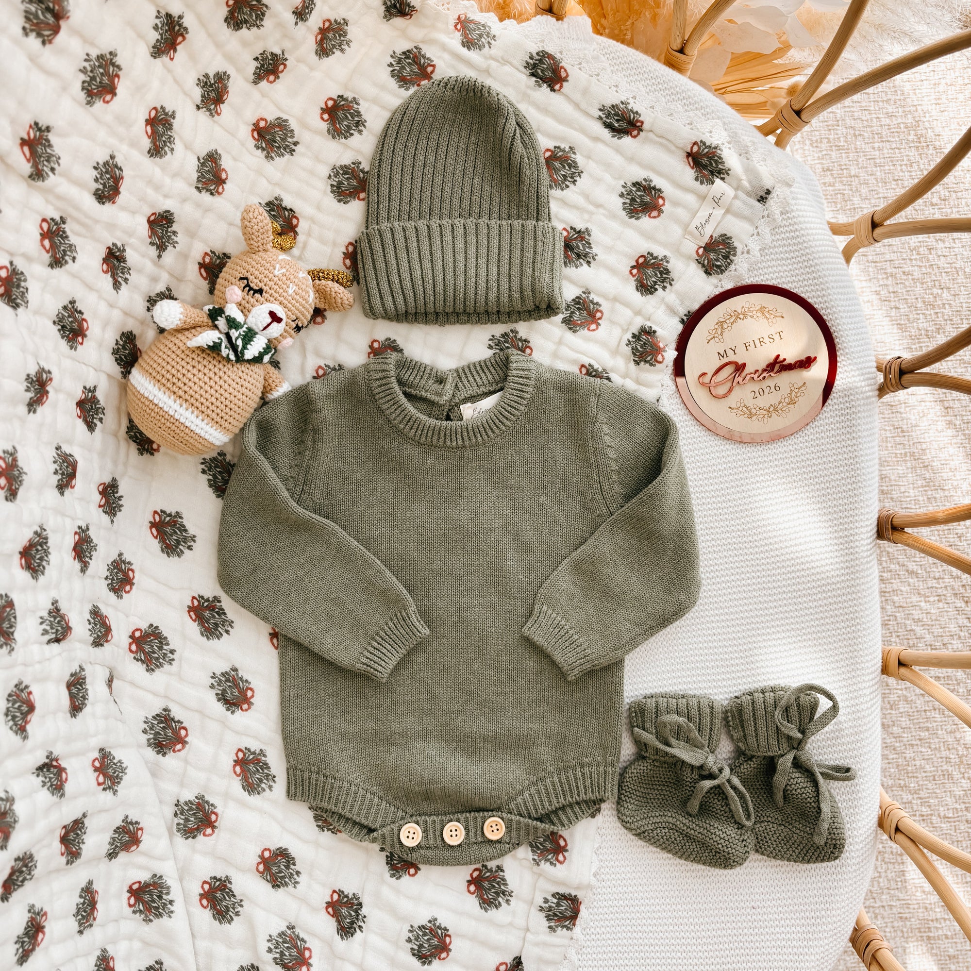 Plain Long Sleeve Knit Romper