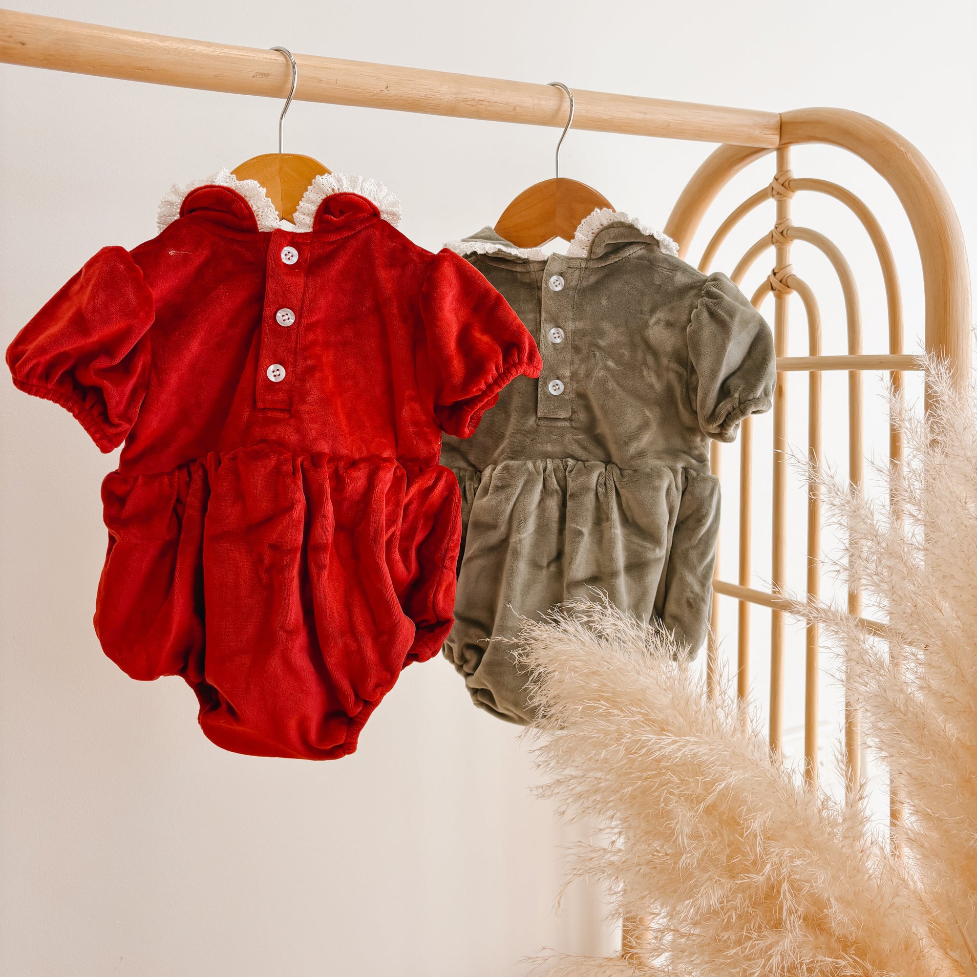 Velvet Frill Romper
