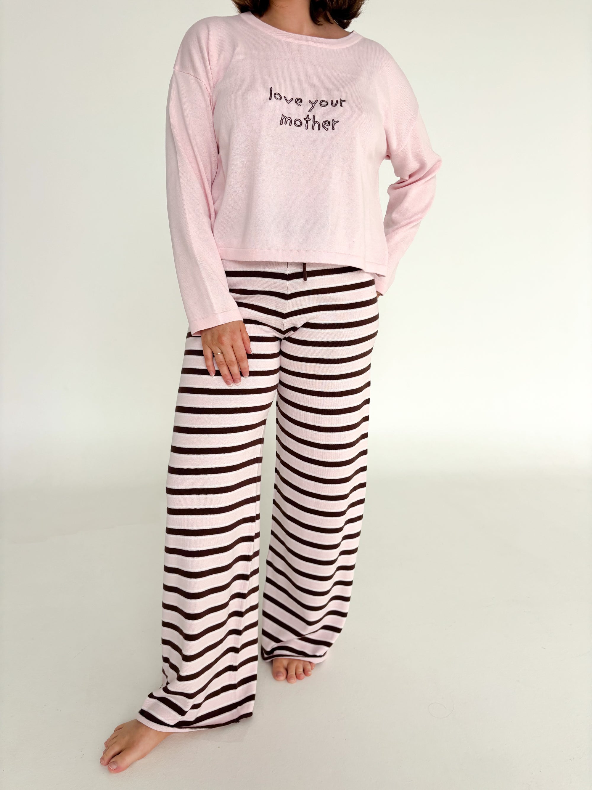 Ladies 'Love Your Mother' Lounge Sweater - Mocha Blush
