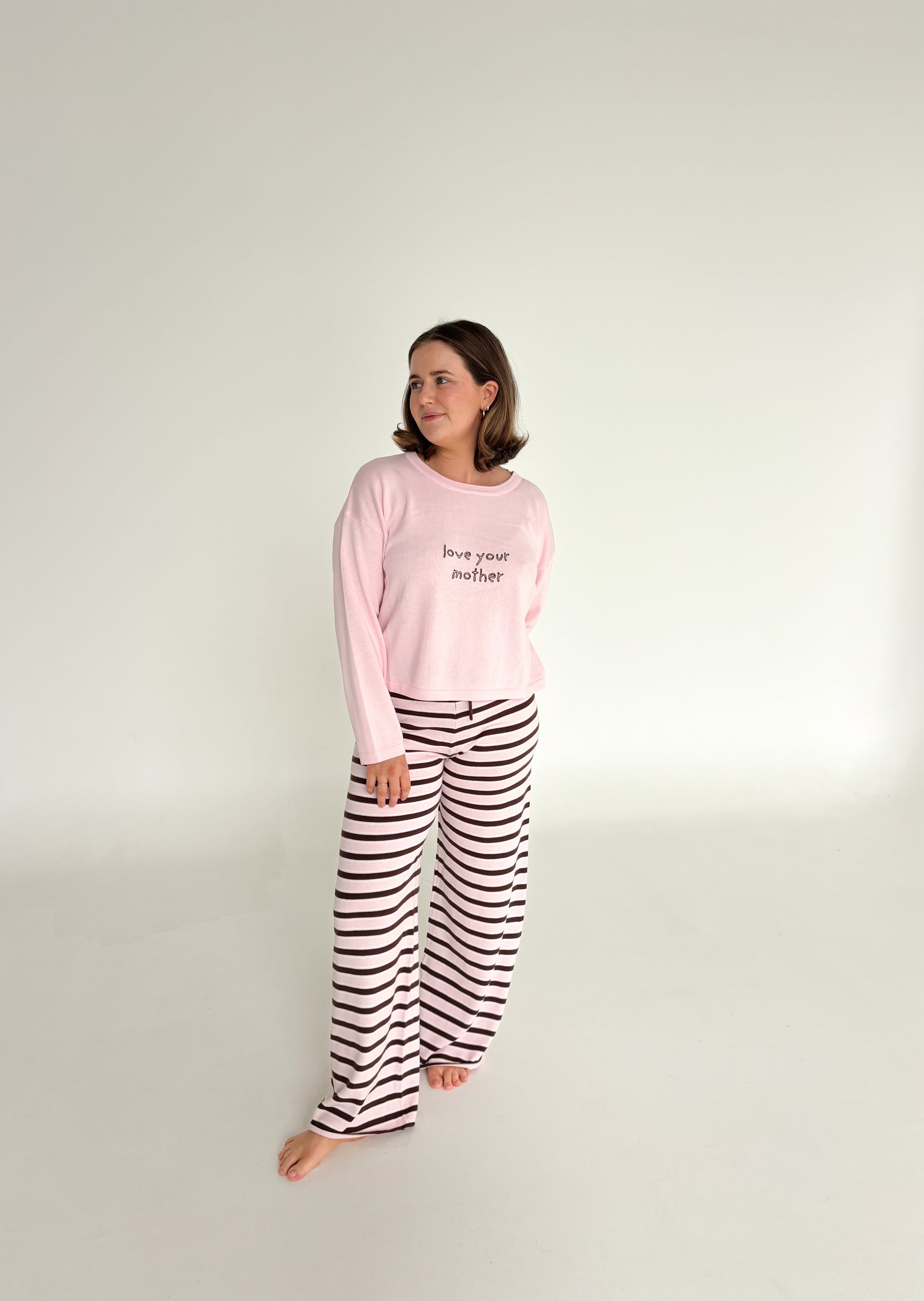 Ladies 'Love Your Mother' Lounge Sweater - Mocha Blush
