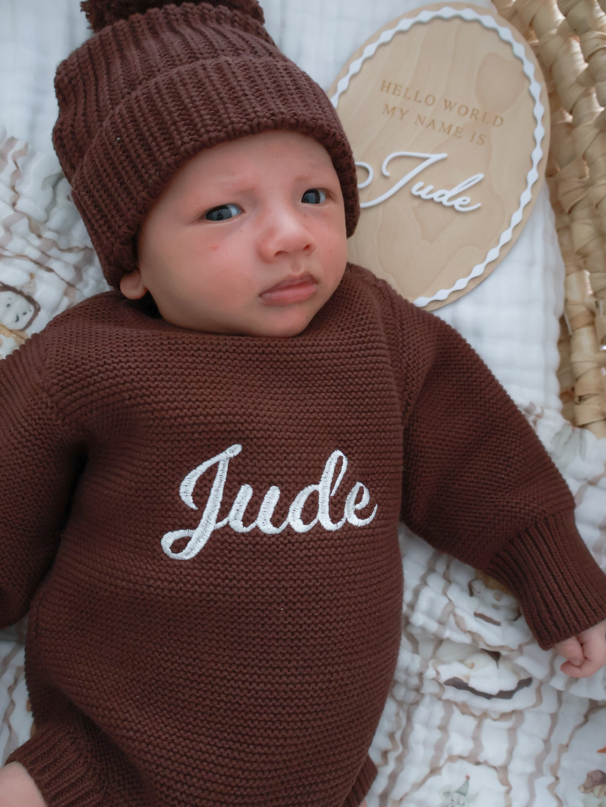 Long Sleeve Knit Romper - Espresso