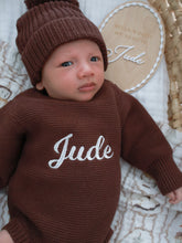 Load image into Gallery viewer, Long Sleeve Knit Romper - Espresso