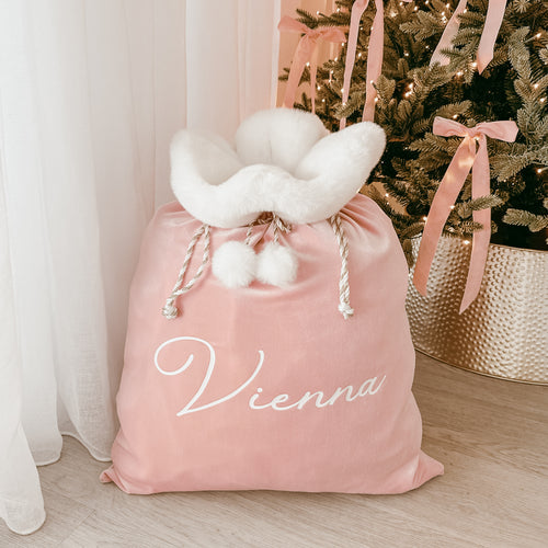 Personalised Holiday Santa Sack (New) - Blush - PRE ORDER - Est. Dispatch Mid November
