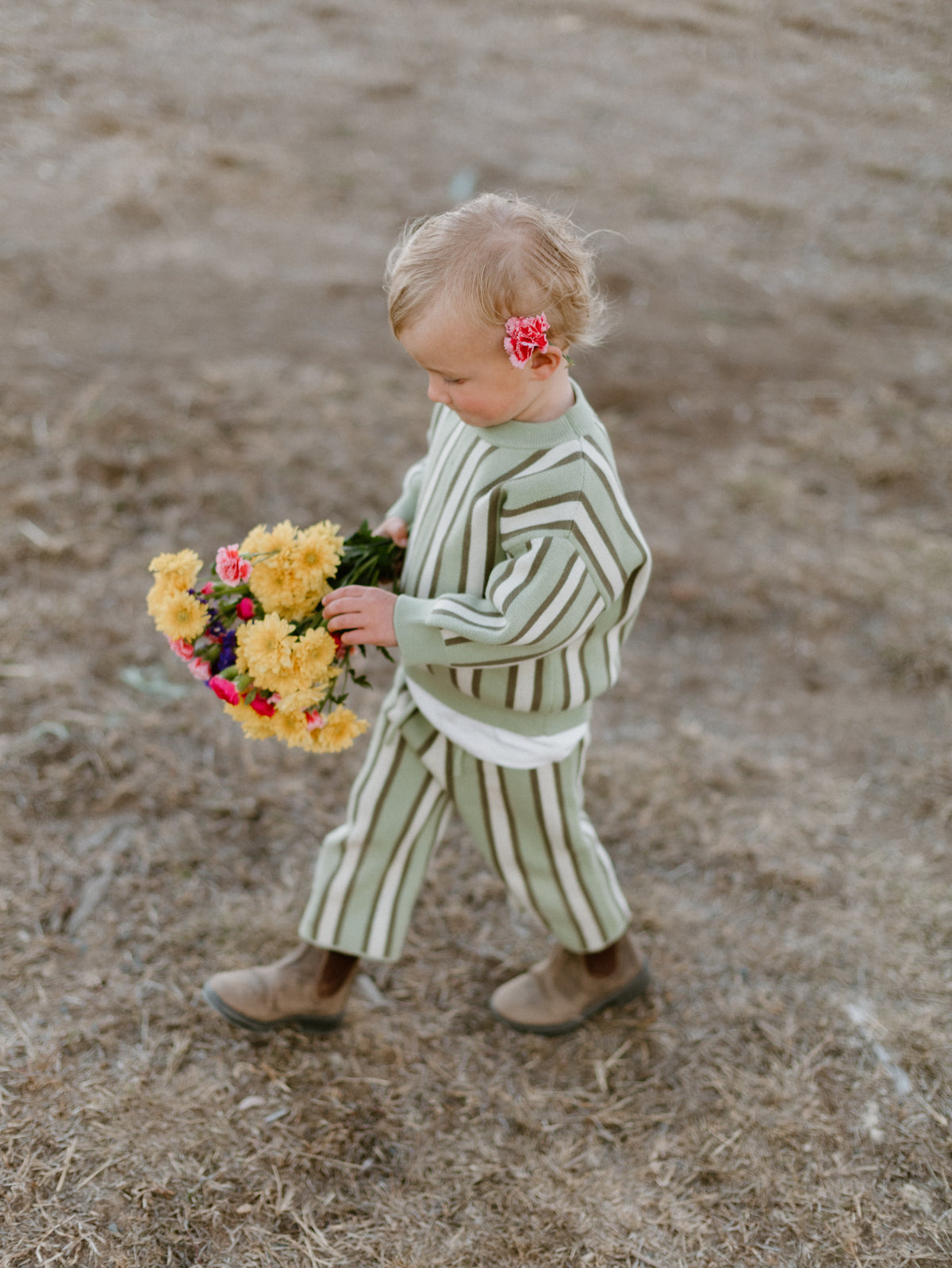 Olive Stripe Knit Set