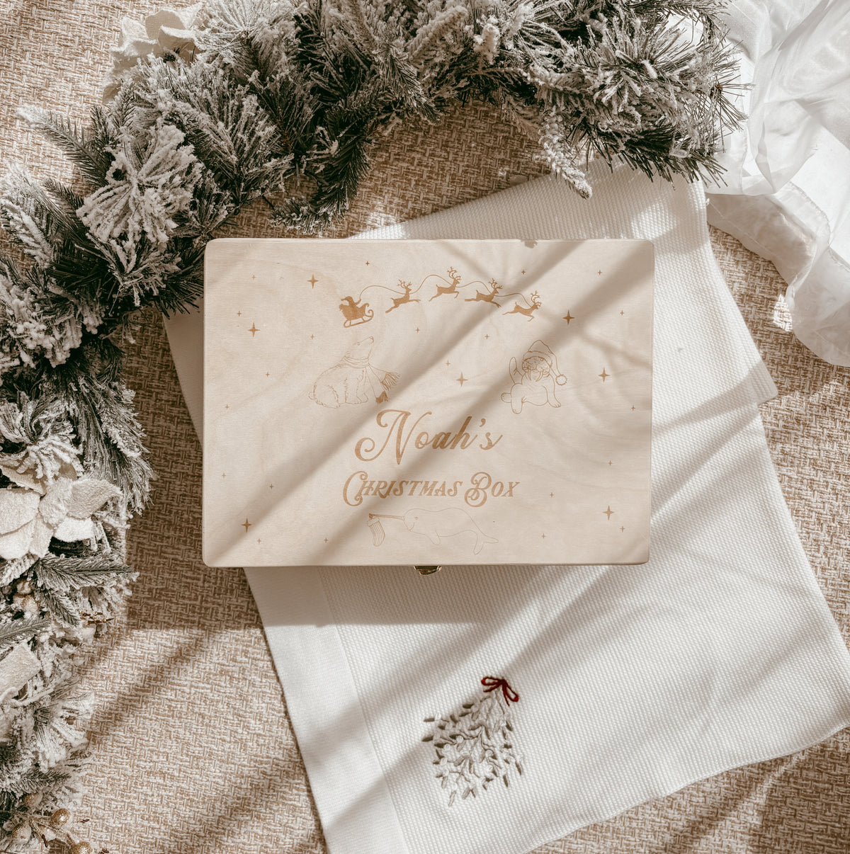 Wooden Personalised Christmas Keepsake Box