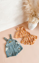Load image into Gallery viewer, Bee’s Knees Denim Shortalls