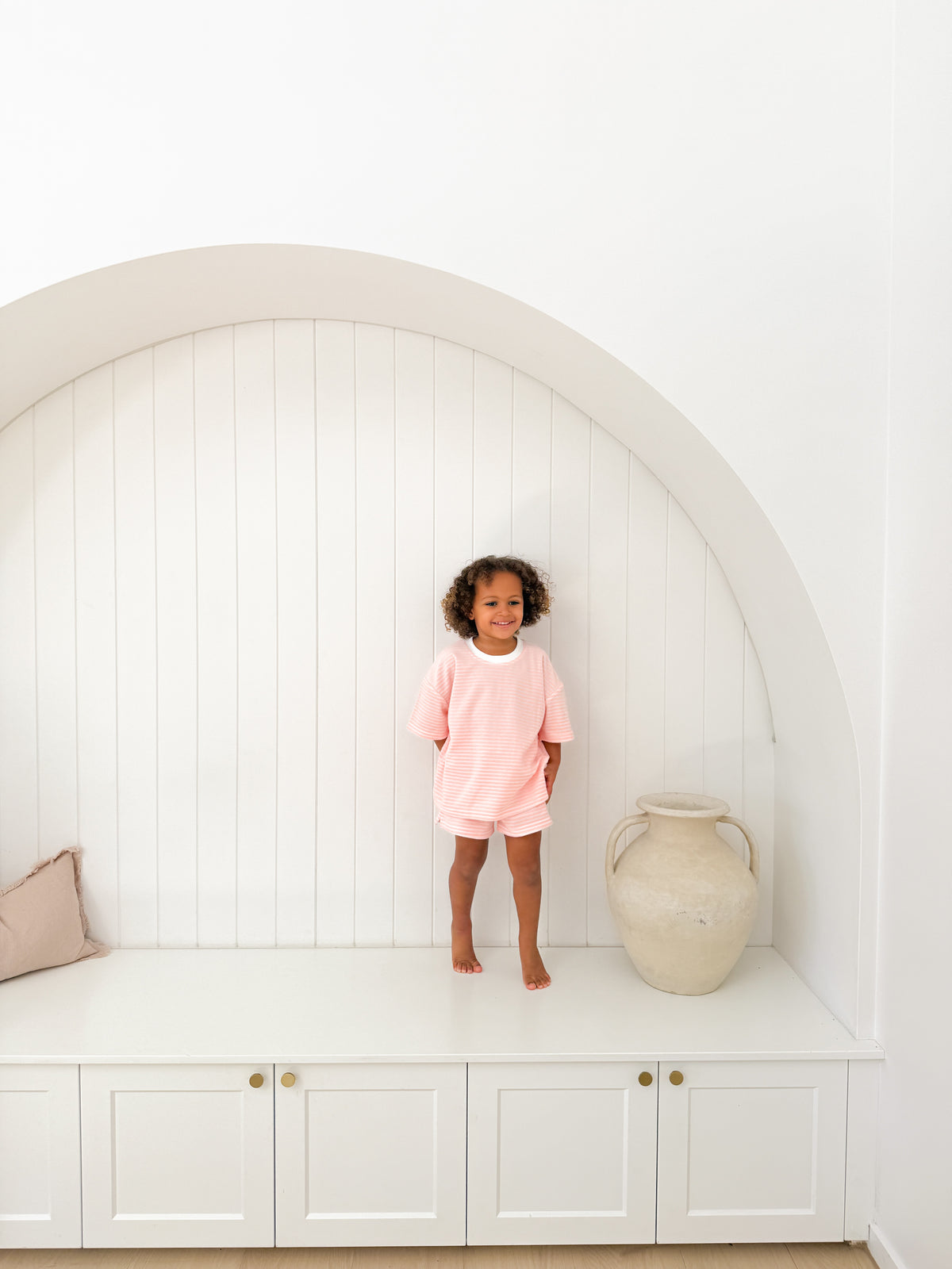 Kids Stripe Terry Set - Blush