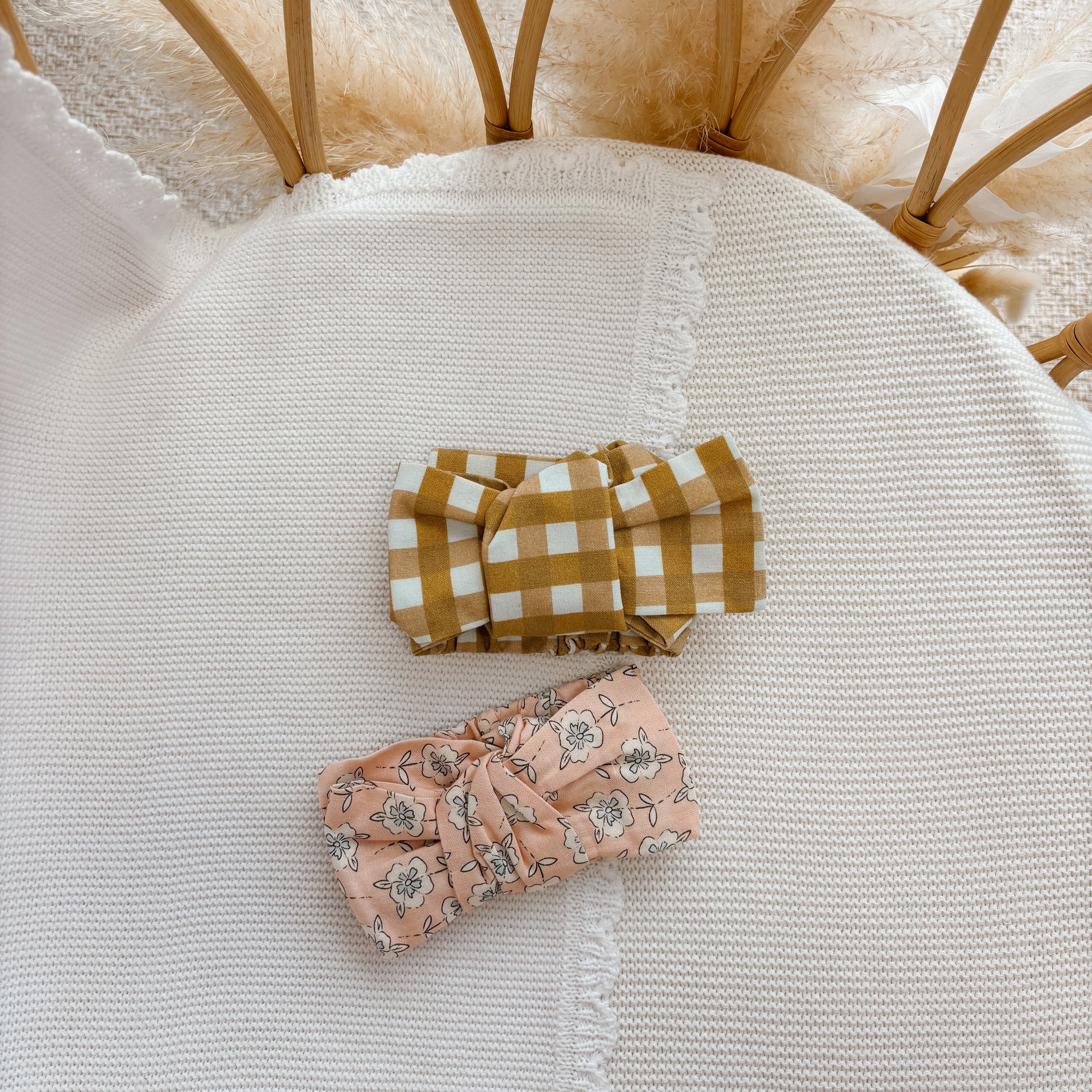 Toffee Gingham Topknot