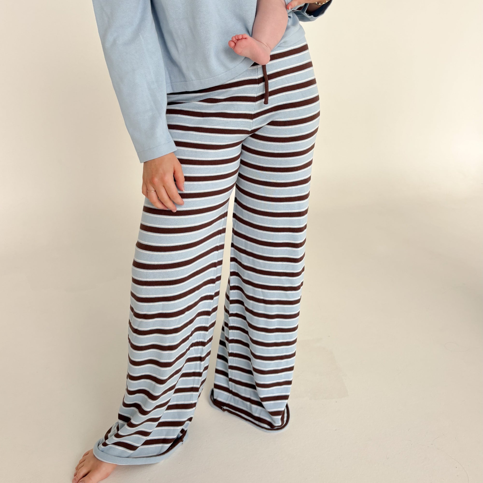 Ladies Mocha Blue Lounge Pants