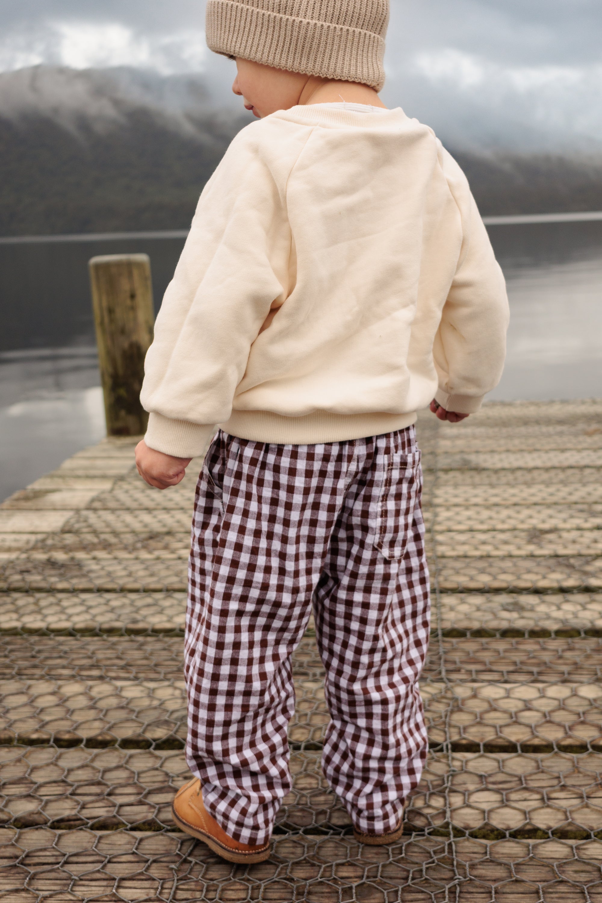 Kids Cocoa Gingham Pants