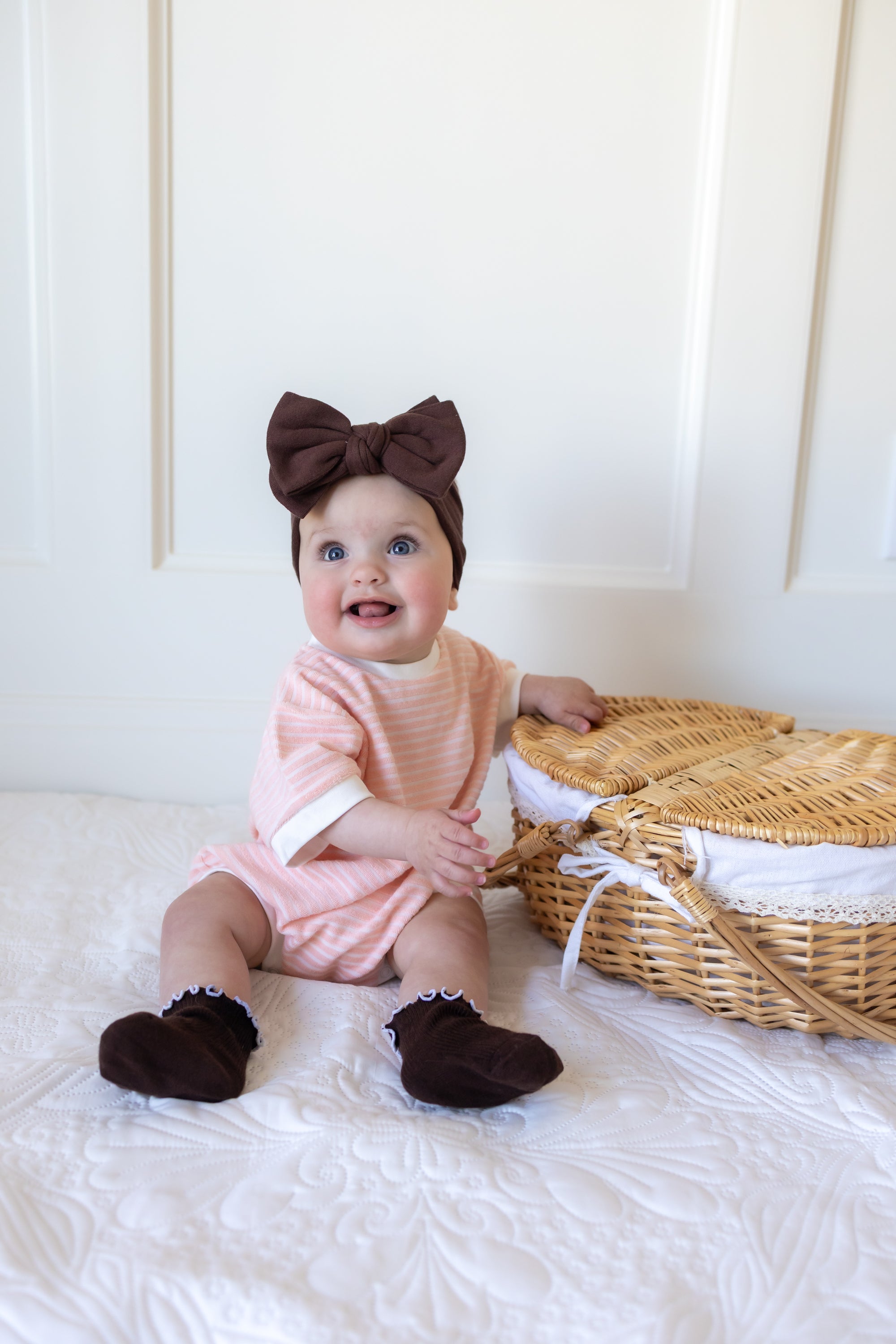 Terry Slouch Romper - Blush