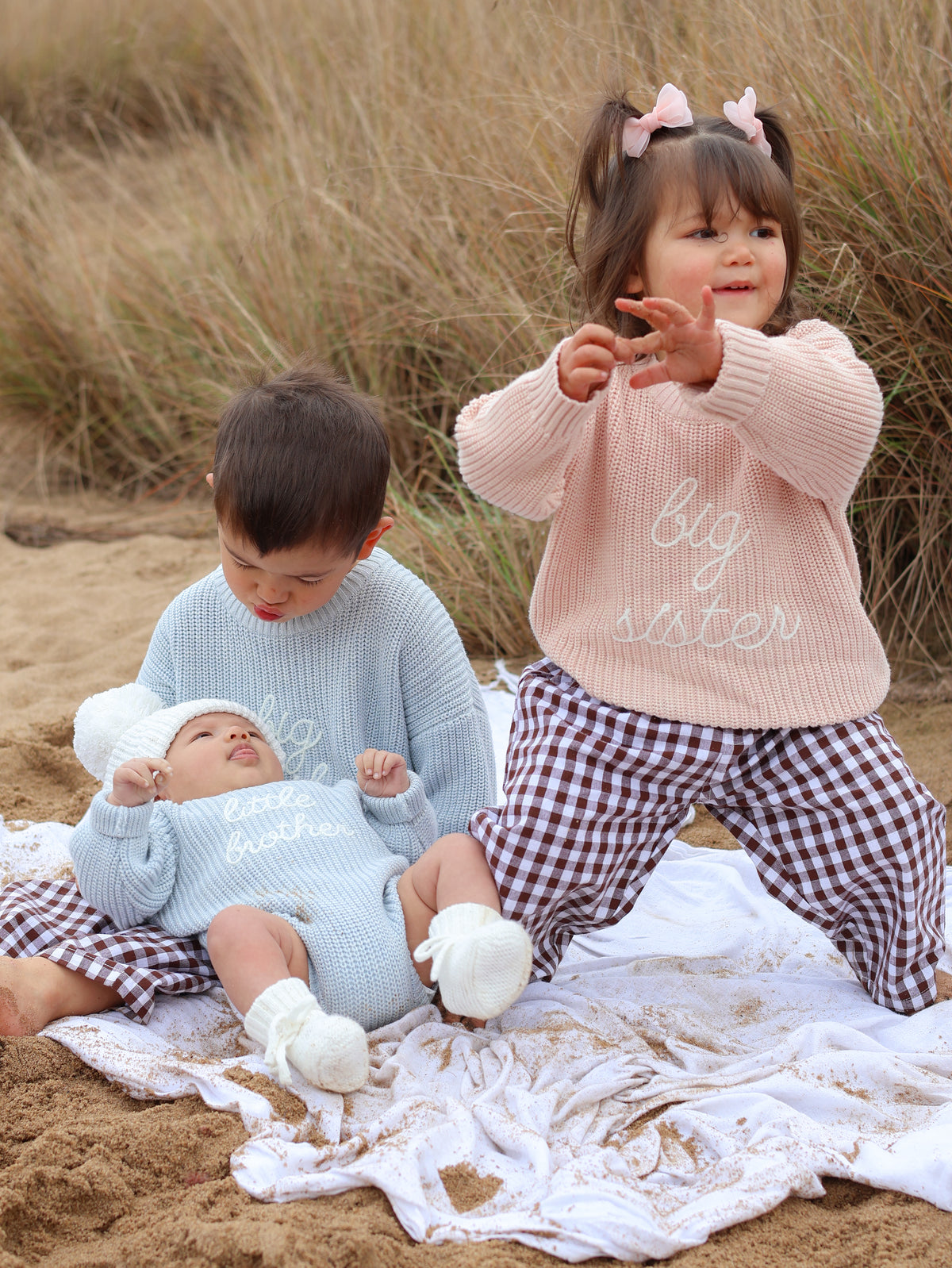 'Big Sister' Mini Knit Sweater - Pink Lemonade