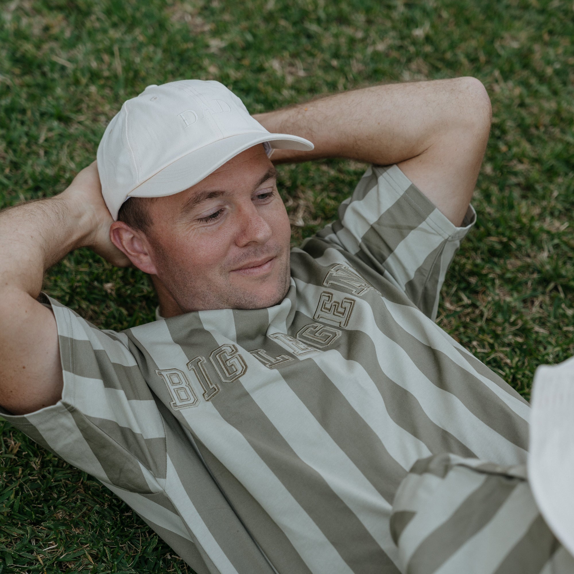 'Dad' Cotton Curve Brim Cap - Ivory