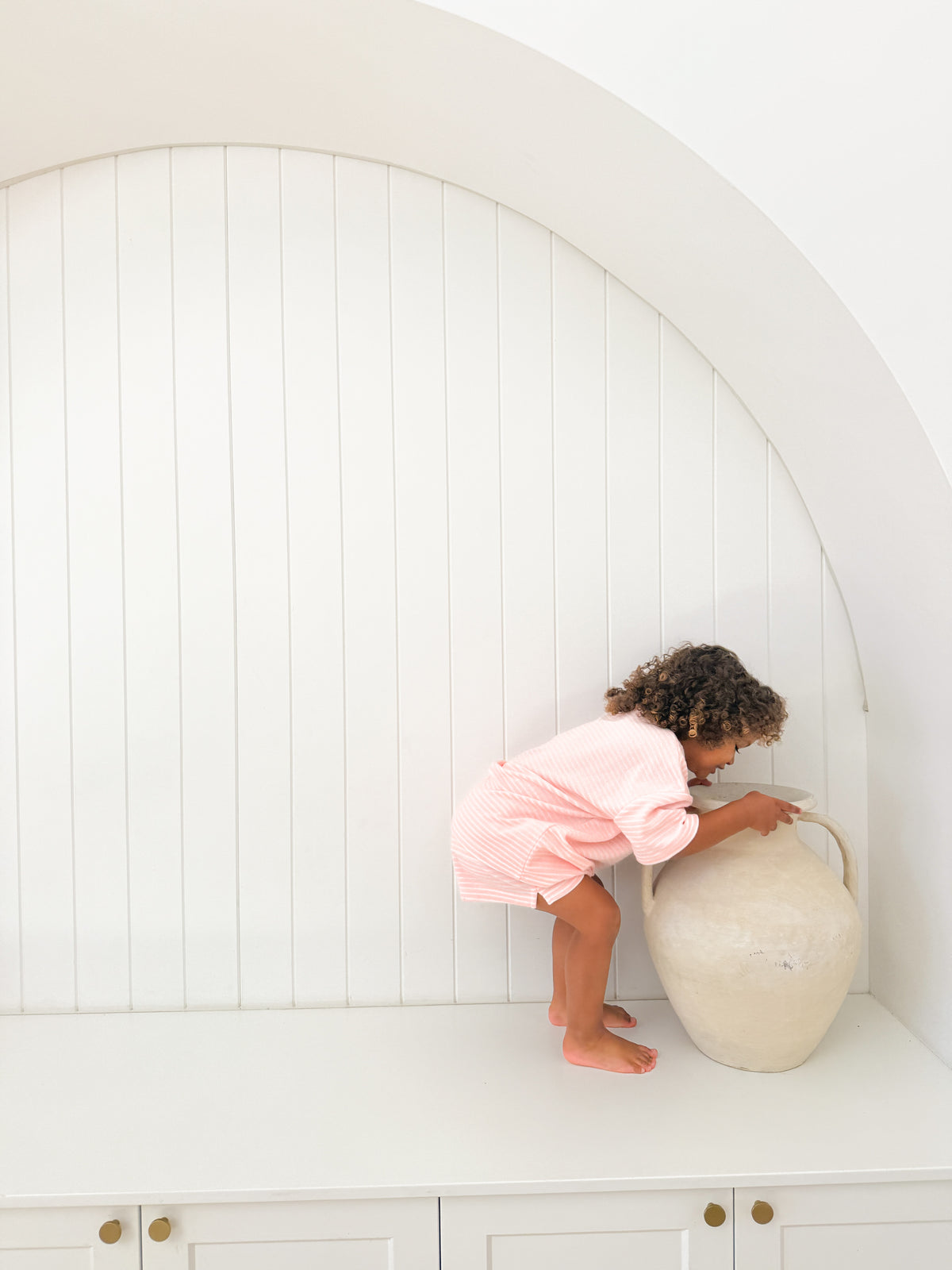 Kids Stripe Terry Set - Blush