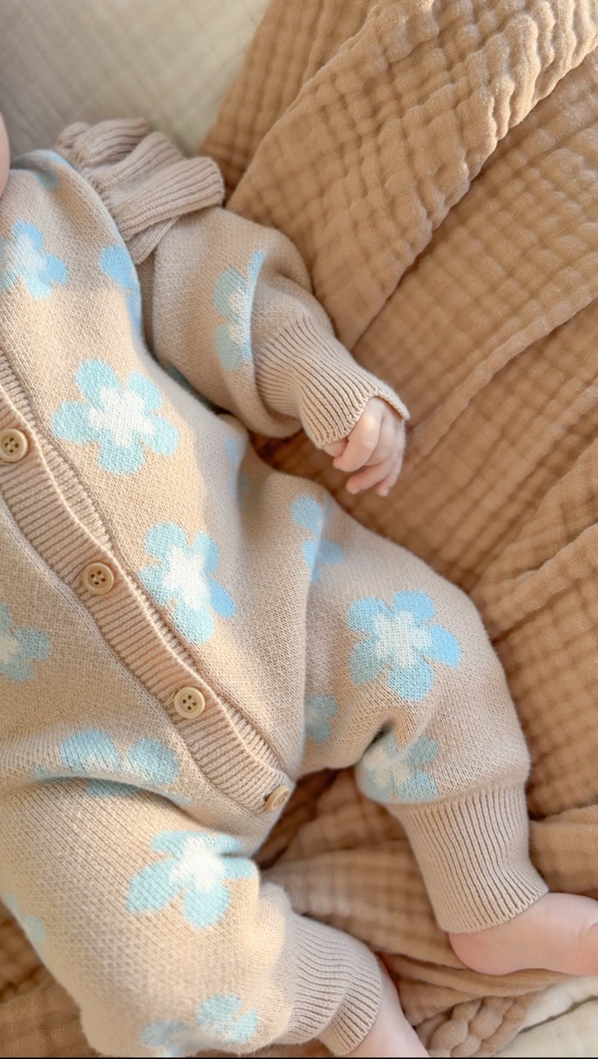 Mocha Blue Daisy Romper