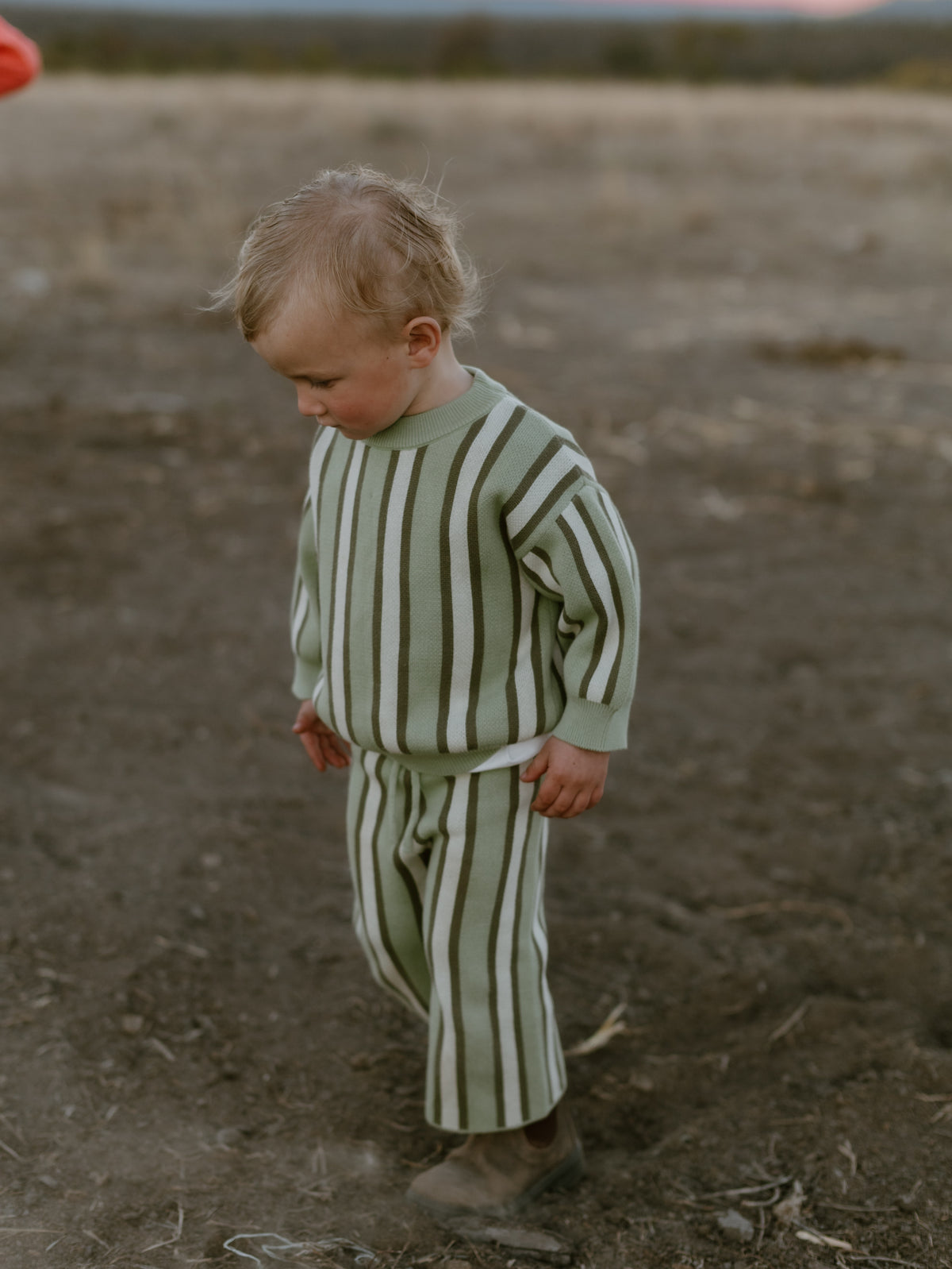 Olive Stripe Knit Set