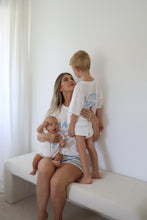 Load image into Gallery viewer, &#39;Little Love Club&#39; Romper - Blue &amp; White