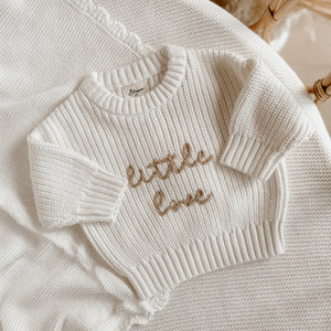 Mini Knit 'Little Love' Sweater - Milk