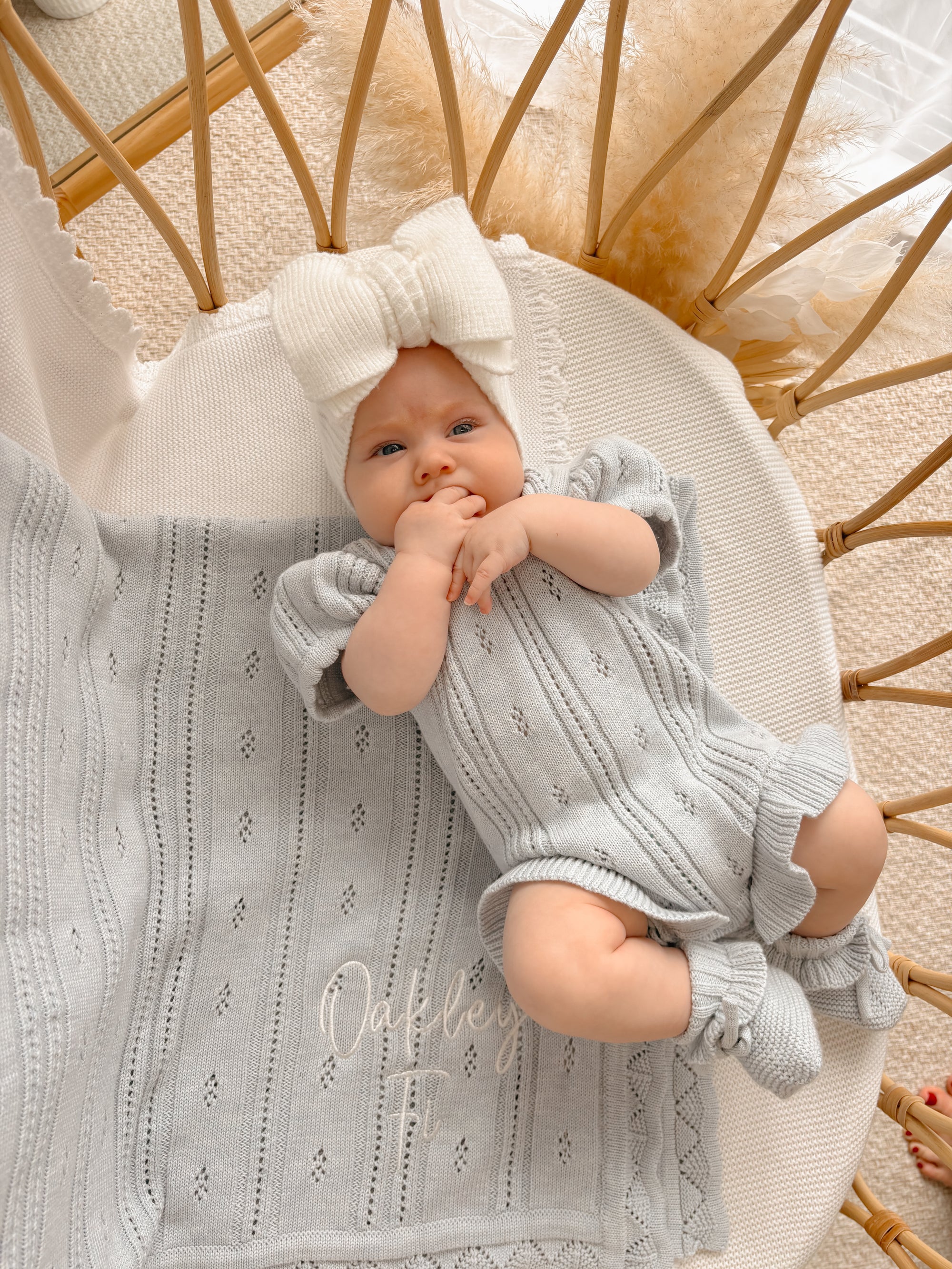 Margot Knit Romper - Powder Blue