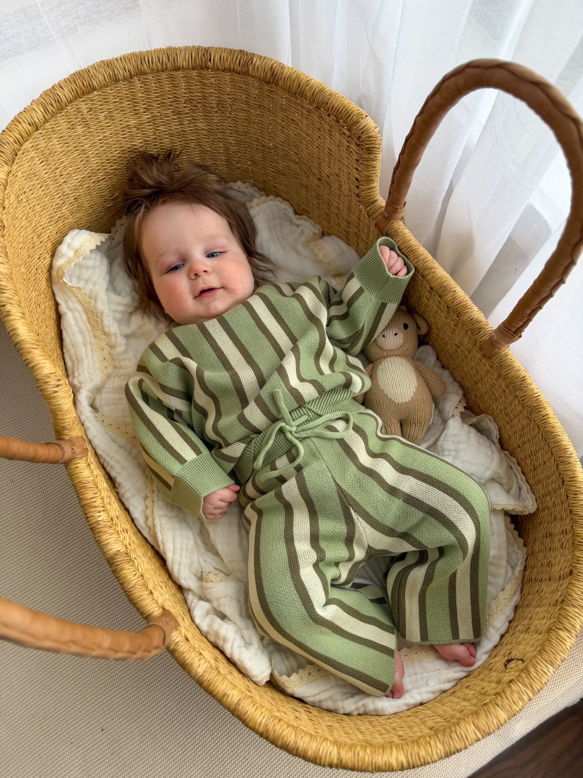 Olive Stripe Knit Set