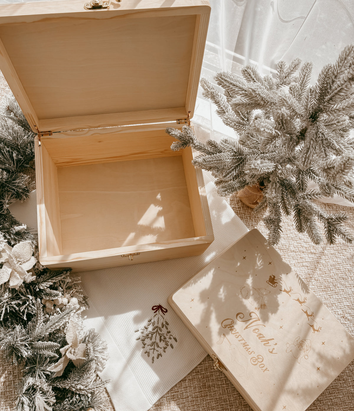 Wooden Personalised Christmas Keepsake Box