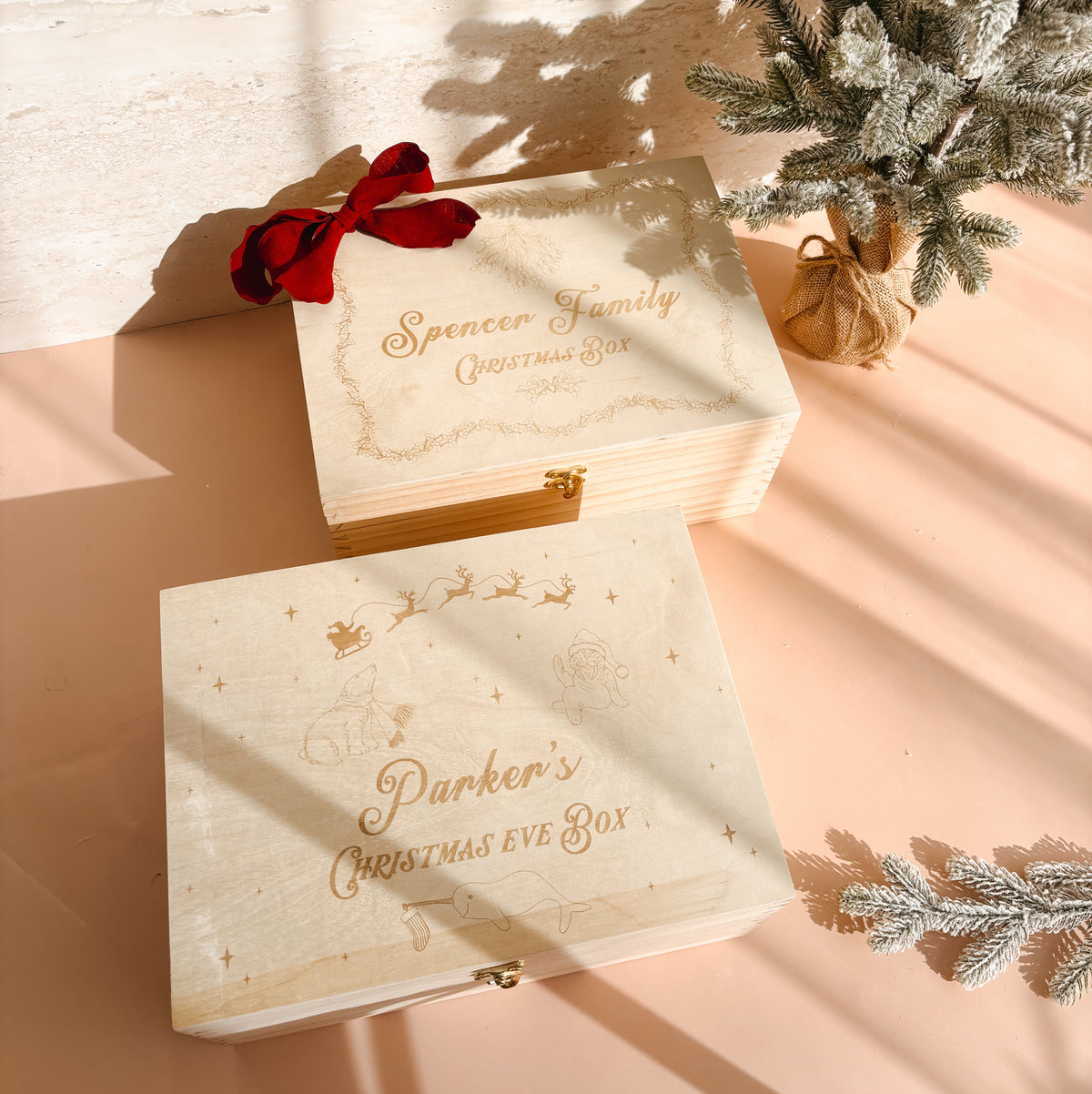 Wooden Personalised Christmas Keepsake Box