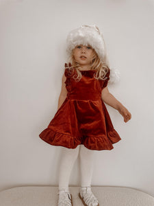 Burgundy Corduroy Christmas Dress (2024 Design)