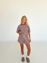 Load image into Gallery viewer, Ladies Stripe Terry Tee - Cocoa
