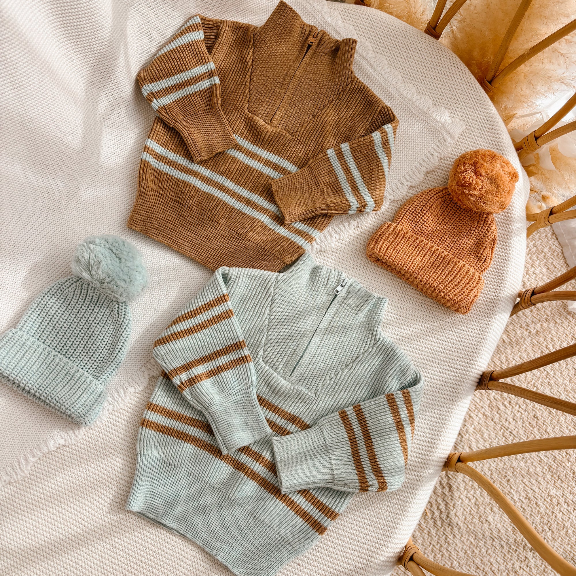 Quarter Zip Knit in Pumpkin