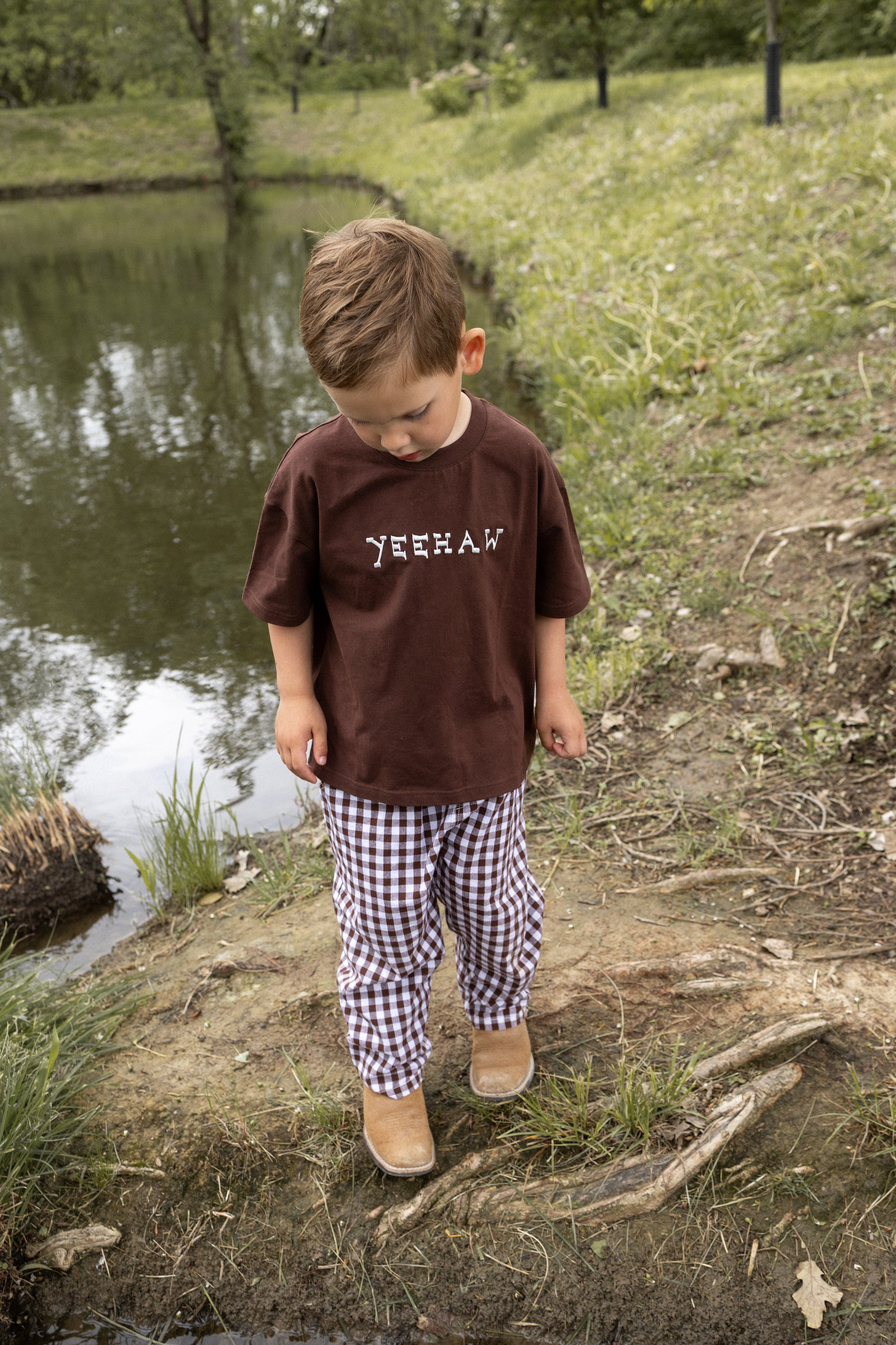 'Yeehaw' Slouch Tee - Espresso