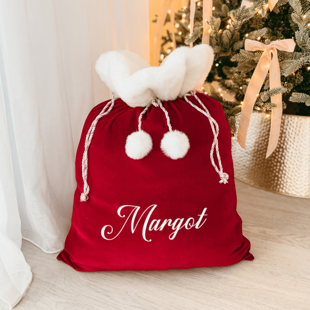 Personalised Holiday Santa Sack - Burgundy - PRE ORDER - Est. Dispatch Early October