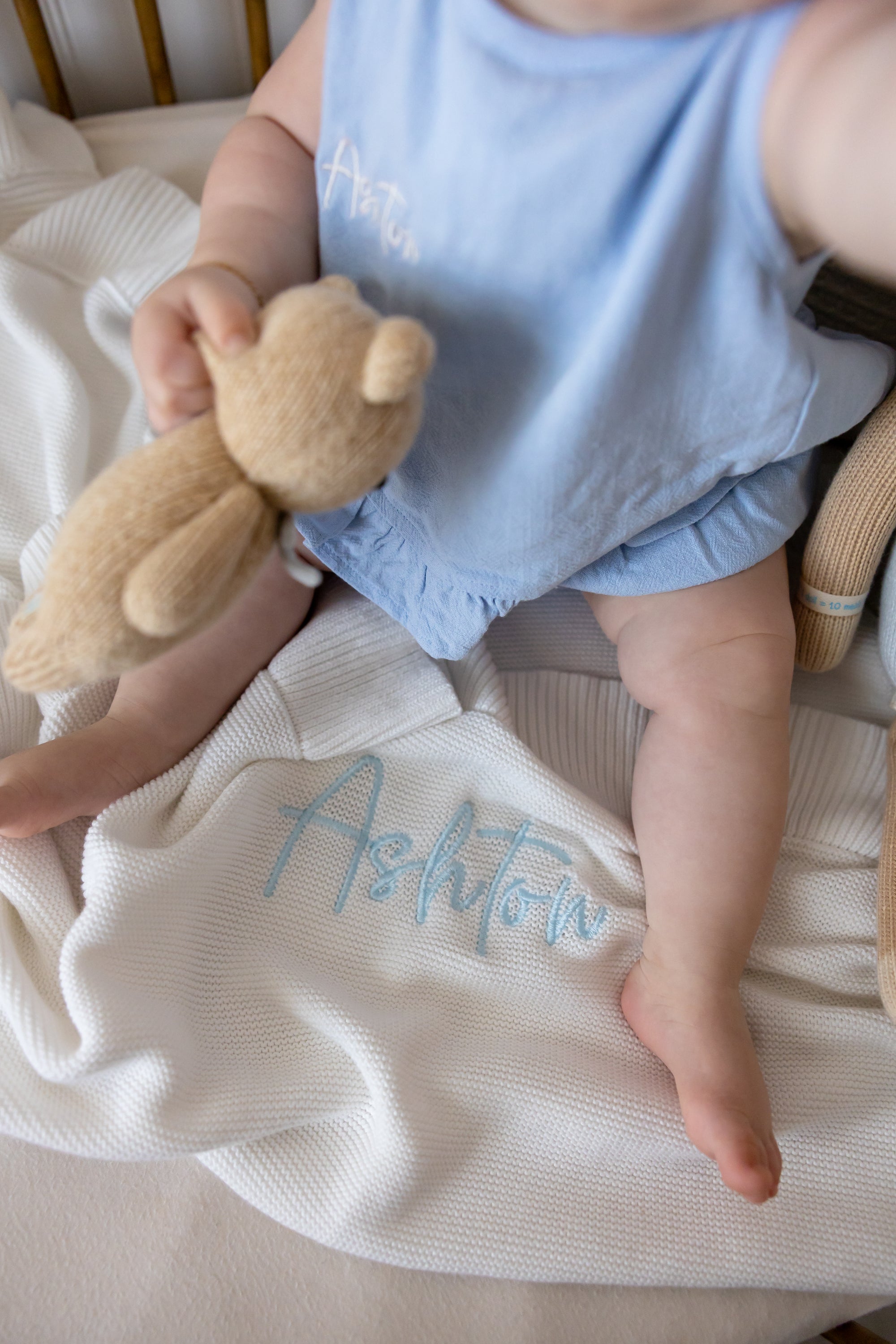 Heirloom Poppy Frill Knit Blanket - Milk