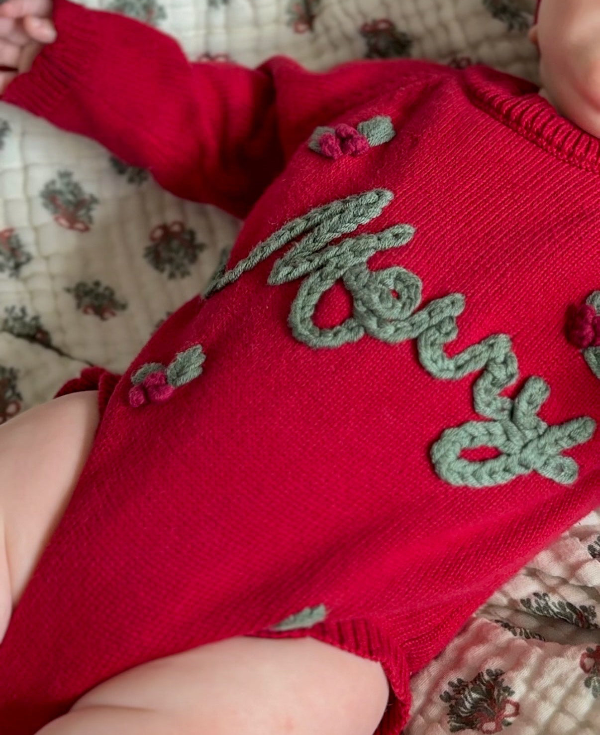 Merry Muse Long Sleeve Frill Knit Romper