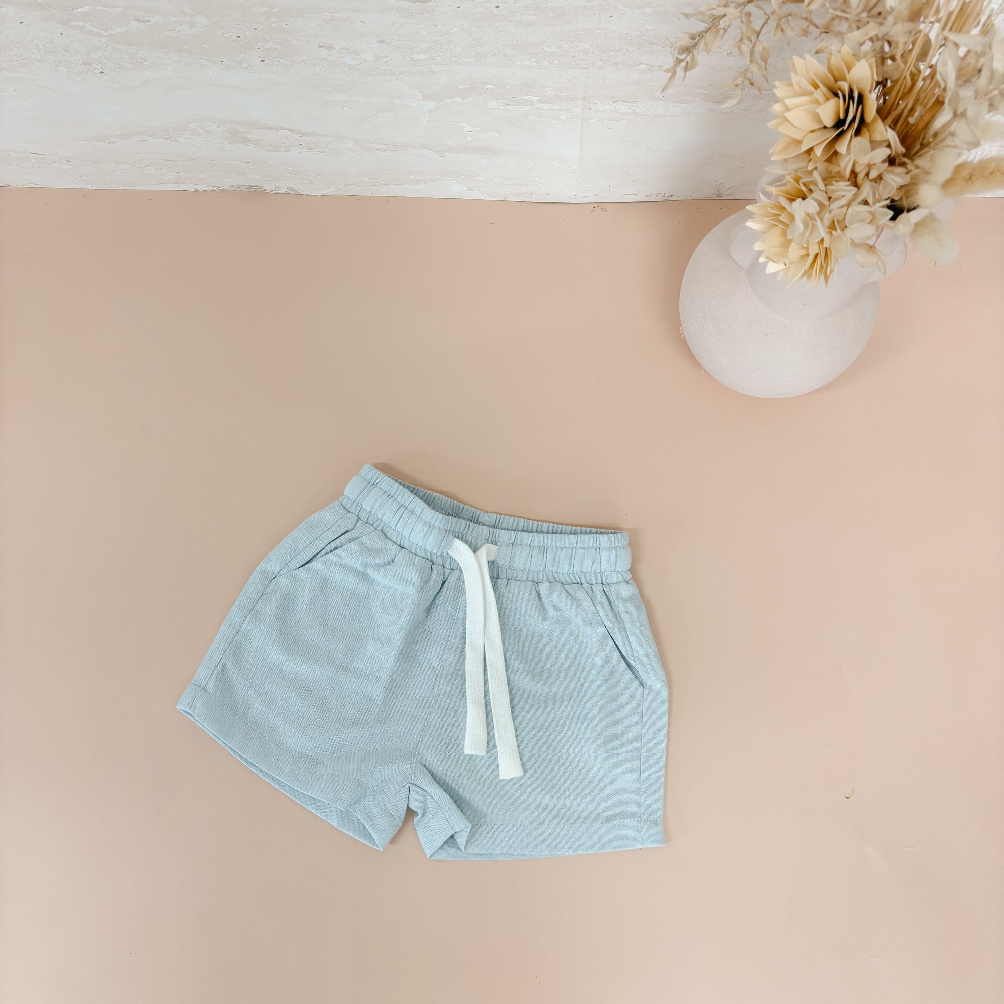 Kids Drawstring Shorts - Mist