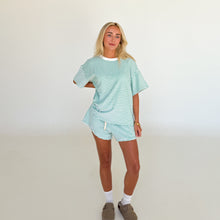 Load image into Gallery viewer, Ladies Stripe Terry Tee - Green