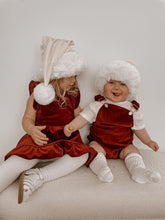 Load image into Gallery viewer, Burgundy Corduroy Christmas Dress (2024 Design)